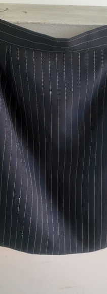 Alan Paige Black Pinstripe Mini Skirt Suit size M - Picture 15 of 17